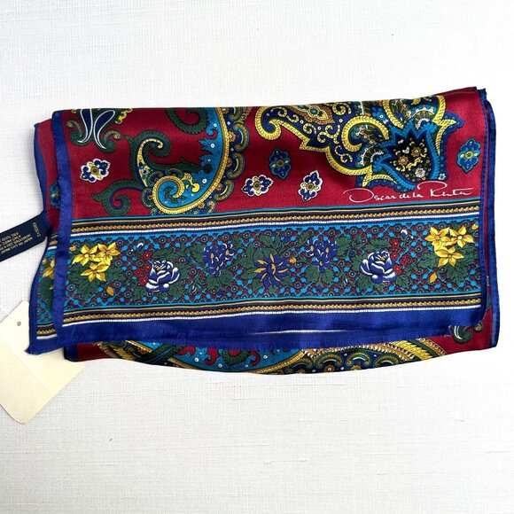 Oscar de la Renta Paisley Scarf NWT - Picture 1 of 10